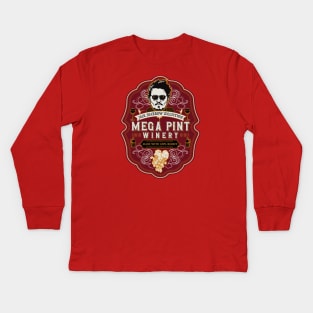 Mega Pint Winery Label Kids Long Sleeve T-Shirt